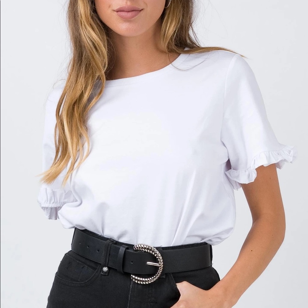 Princess Polly Roxy Ruffle Tee White